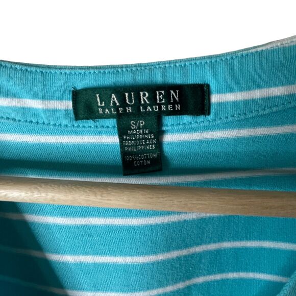 Lauren Ralph Lauren Nautical Striped Lace Up Dress Sz S Blue Beach Cover Up - Picture 5 of 9